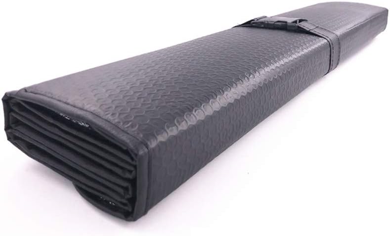 GWUSKDT Car Windshield Sunshade, Sun Protector,Foldable Front Window Shade-Thicken 5-Layer Bubble for Auto Windshield UV Protection and Heat Reflector 58"x 27.5" (Black)