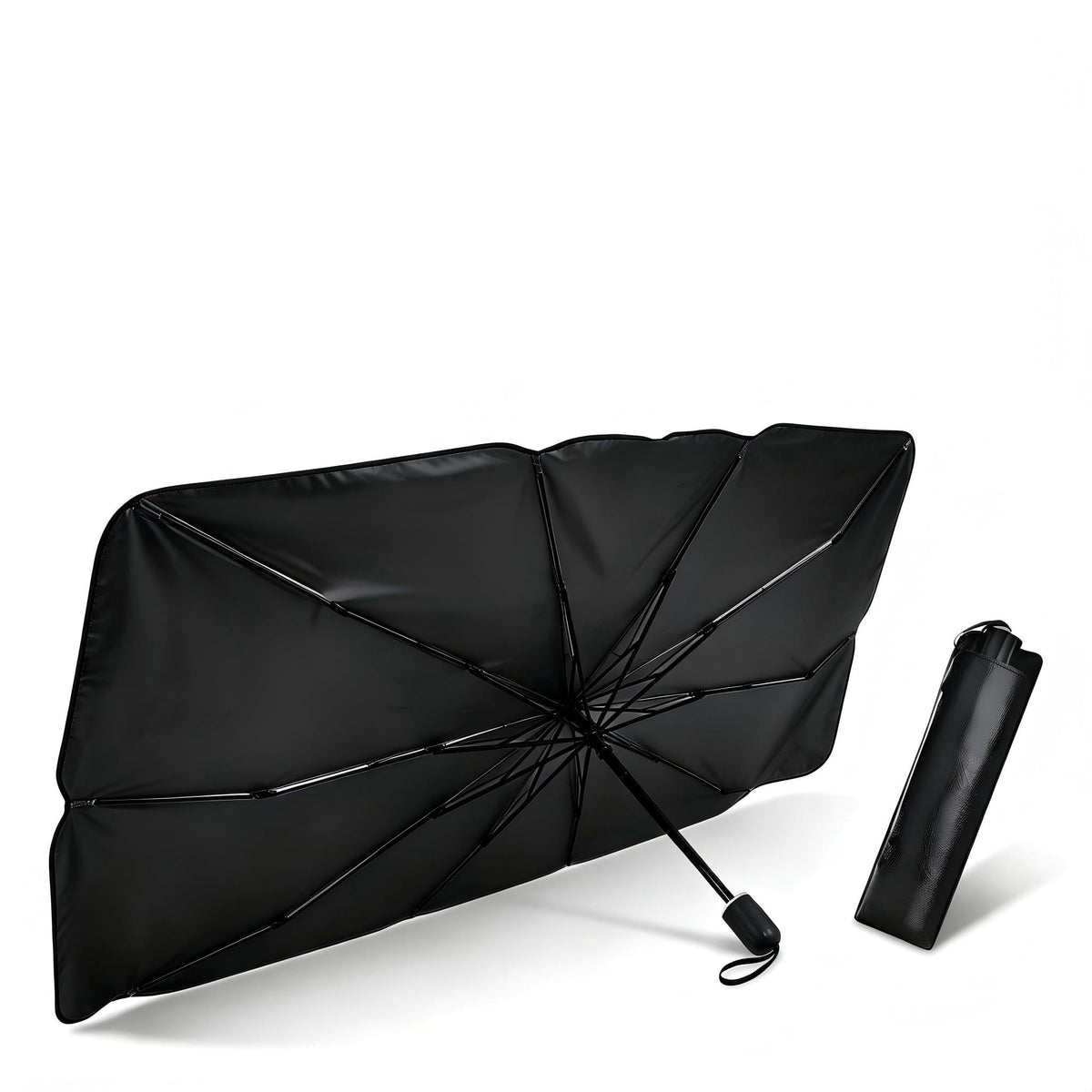 Upgraded Car Windshield Sun Shade Umbrella, Foldable Car Umbrella Sunshade, Sun Protection & Heat Insulation Windshield Sunshades, 90% UV Resistant Front Window Cover, for Most Vehicles (#01)