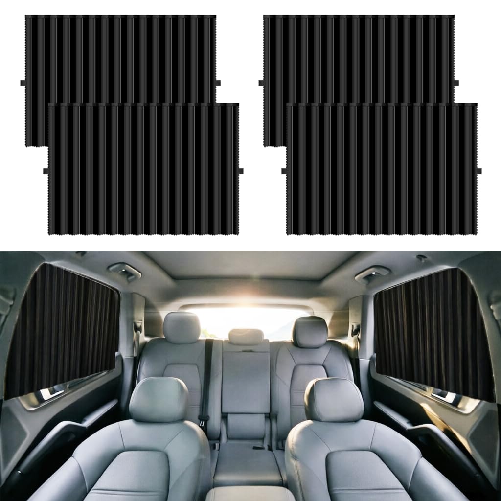 Magnetic Car Side Window Sun Shades for Breastfeeding, Taking a nap, Camping (Back Seat 4pcs)