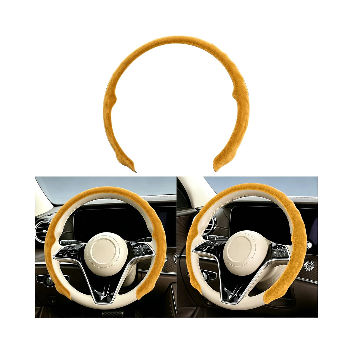 Mandark 15 Inch Car Steering Wheel Cover, Non-Slip, Black