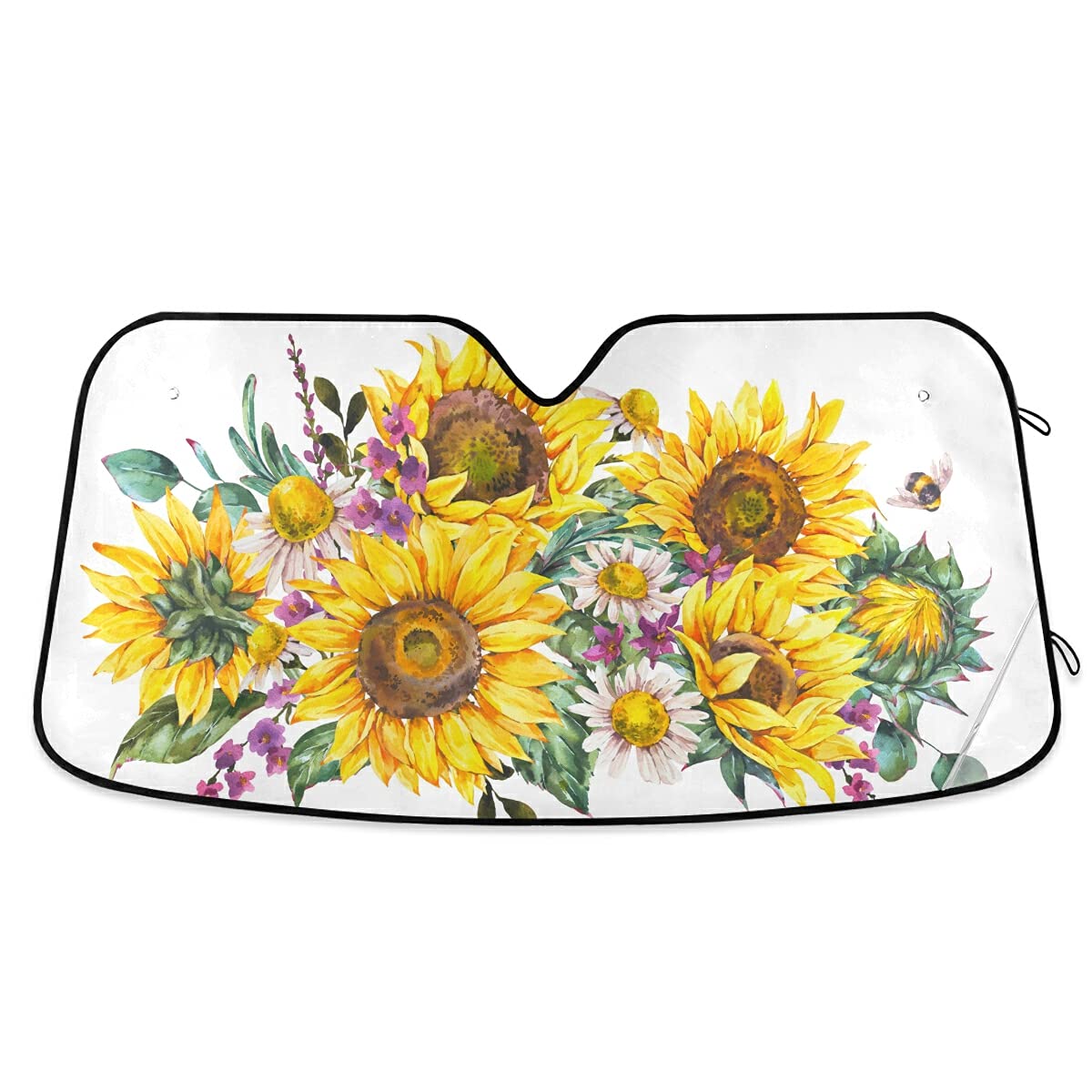 Elegant Pink Rose Gold Floral Car Windshield Sun Shade Block UV Rays Sun Visor Protector Accordion Folding Sunshade Keep Vehicle Cool&Damage Free,Easy to Use,Fits Windshields of Various Sizes