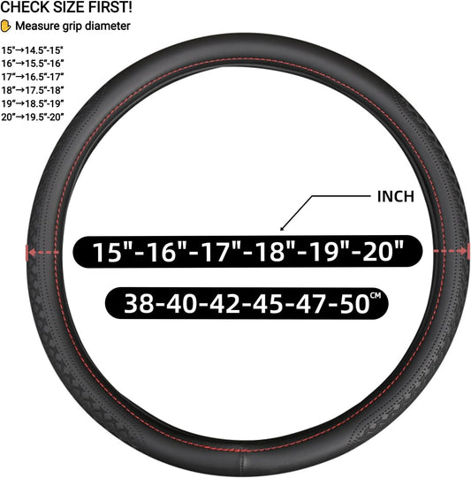 18 Inch Steering Wheel Cover for Semi Trucks - Premium Soft-Touch Faux Leather with No-Slip Grip, Fits Big Rig, RV & 18 Wheeler (Black, 18 inch)