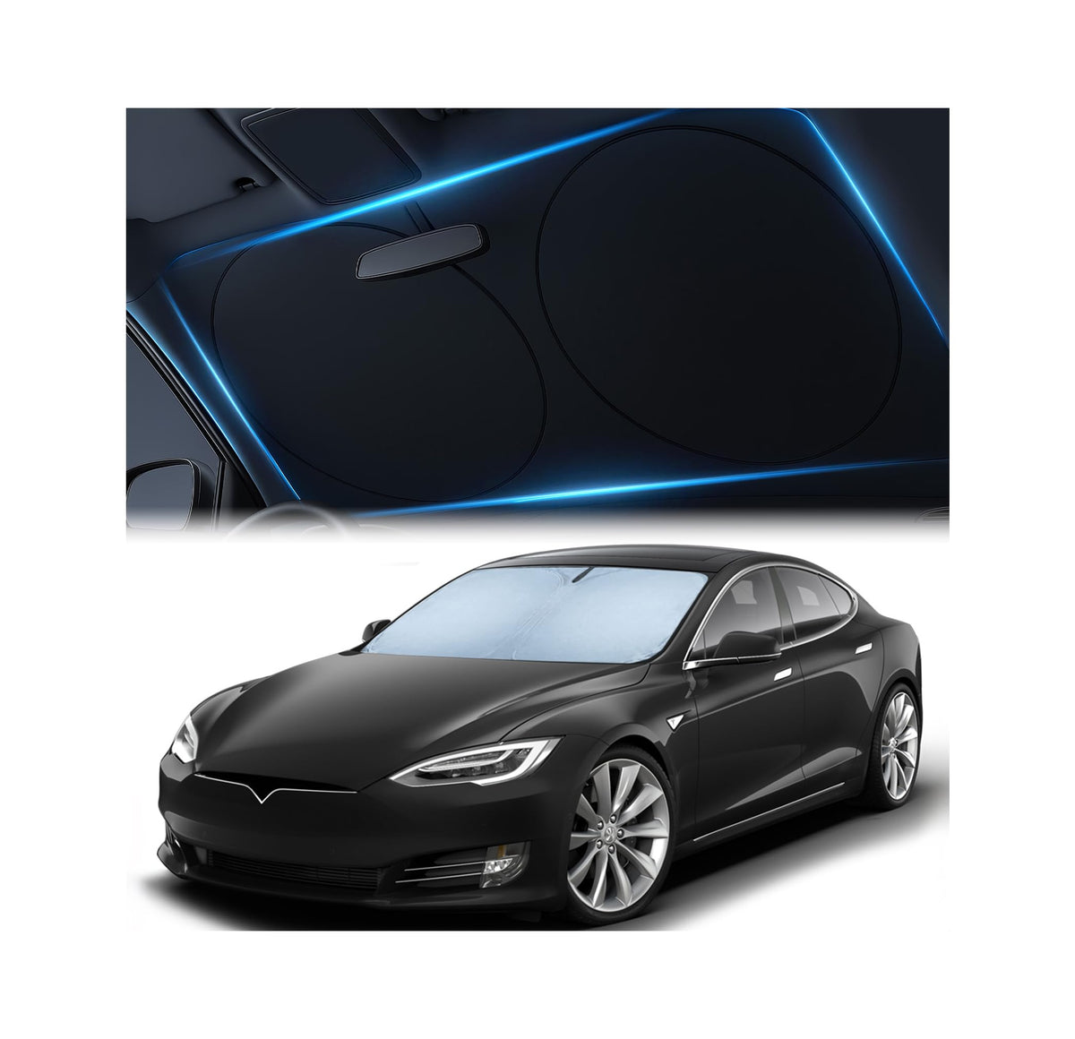 Magnelex Car Windshield Sunshade – Double-Layer Design for 2X Heat Blocking, Blocks UV Rays, Foldable Sun Shade for Cars, Trucks & SUVs, Keeps Interior Cooler, Large (63 x 33.8 in)