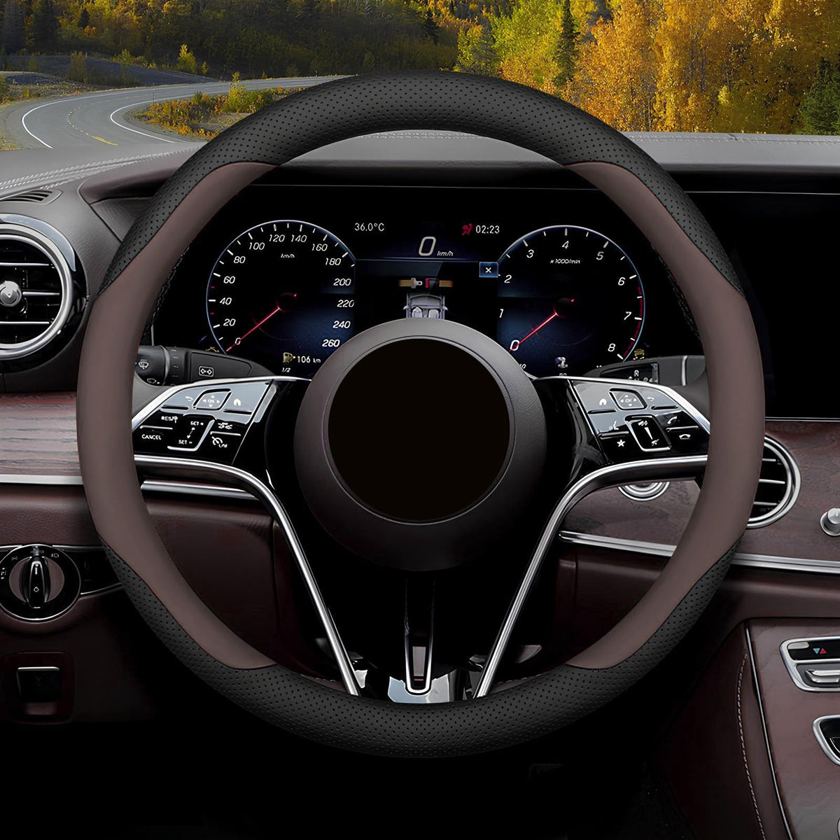 Steering Wheel Cover 14.5"-15", Non-Folding Packaging, Heavy-Duty