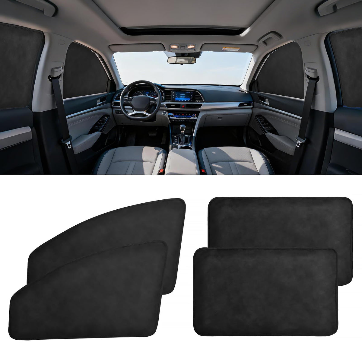 XCBYT Magnetic Car Window Curtains for Side Window, 100% Blackout Privacy