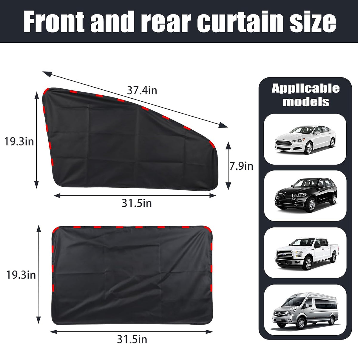 ZATOOTO Magnetic Side Window Sun Shade 4 Pack, Privacy & Insulation