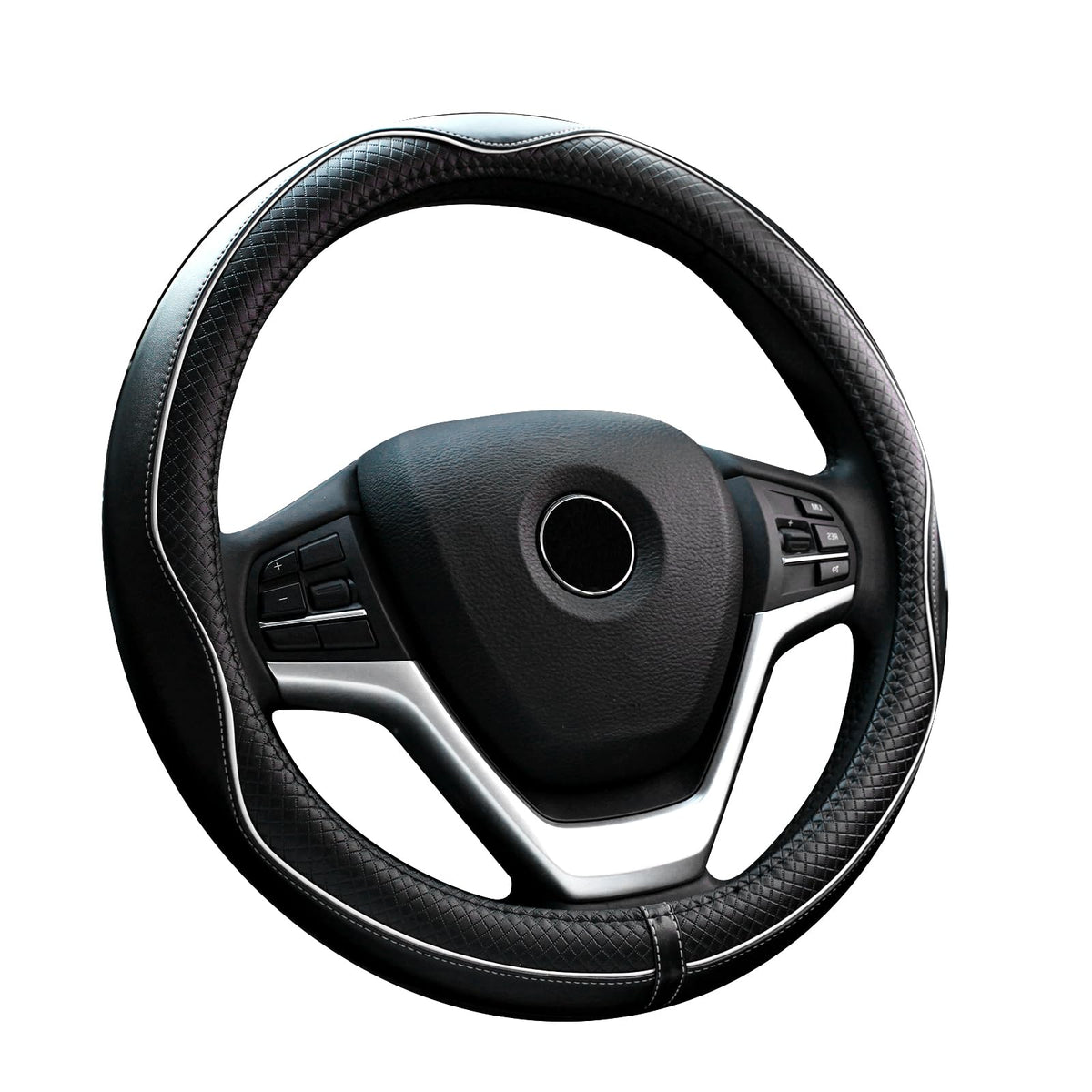 Valleycomfy Steering Wheel Covers Universal 15.75 inch - Genuine Leather