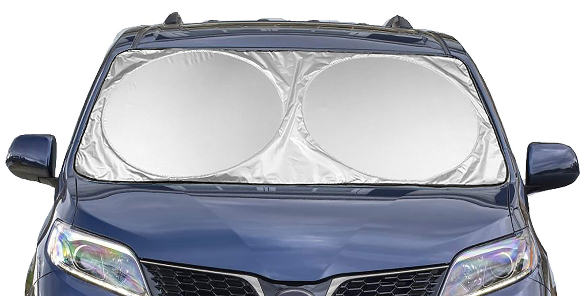 Extra Jumbo Car Windshield Sunshade (70.9" x 39.4"), Fits Extra Large Windshields in Minivans, Cars, Trucks