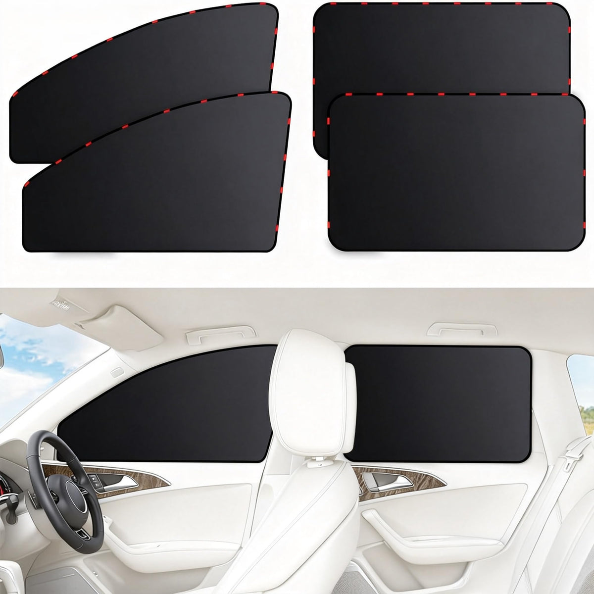 ZATOOTO Car Side Window Sun Shades, Magnetic Privacy Shades Curtain