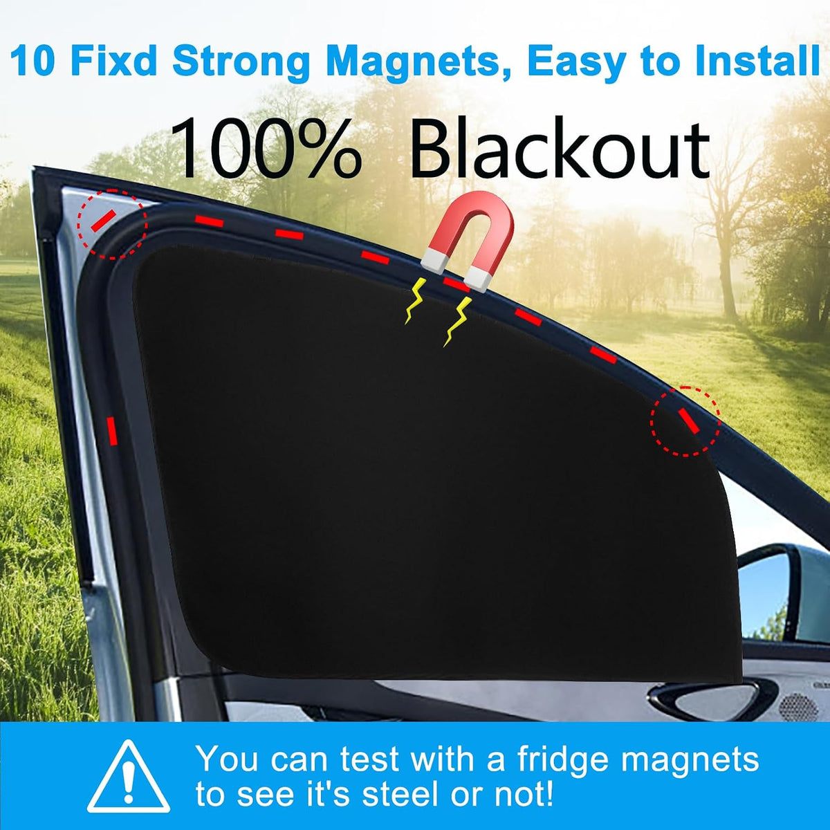 Ovege Blackout Car Window Curtains 4pcs Magnetic Privacy