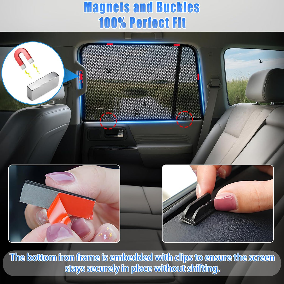 ZATOOTO Car Window Shades Toyota RAV4 2019-2024 for Rear Window, 2 Pack