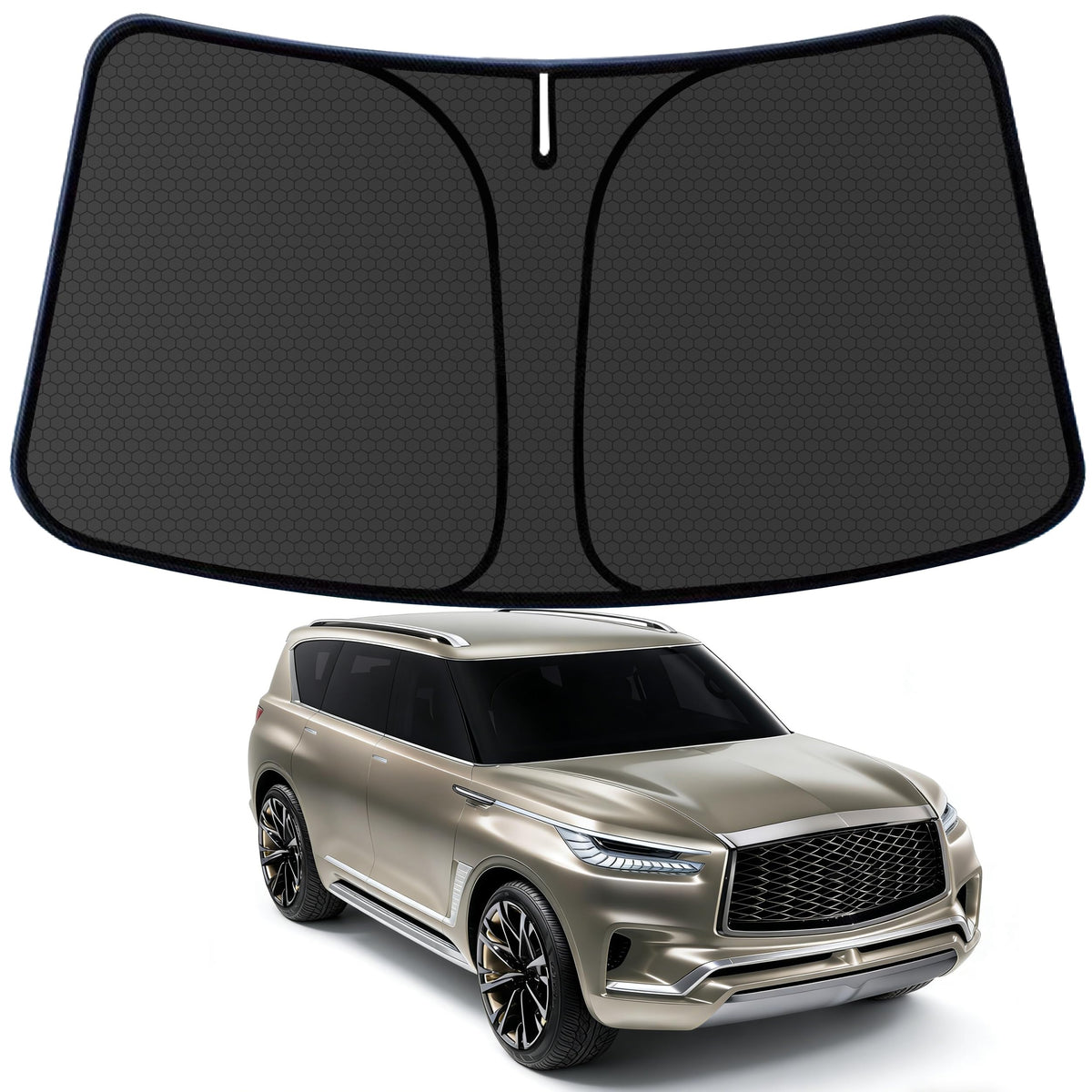 Murano Windshield Sun Shade for Murano 2015-2024 Blocks UV Rays Accessories,1:1 Custom Foldable Thickened Wear-Resistant Front Window Sunshade Visor,Keeps Your Car Cooler