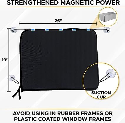 EcoNour Magnetic Car Sun Shade Side Window (2 Pack) | Rear Window Sun Shade