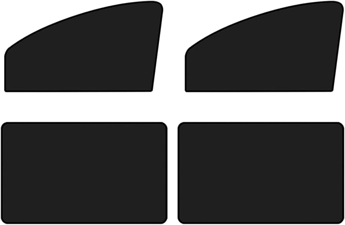 4 PCS Car Side Window Sun Shade, 24.40" x 18.89" x 12.99" 31.49" x 18.89" Front Rear Magnetic Window Shades, Strong Blackout Privacy Protective Curtain, Heat Insulation for Most Cars (Black)