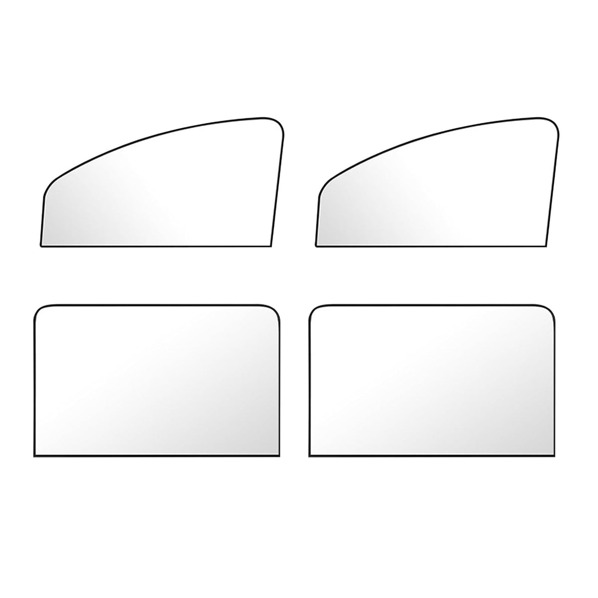 4PCS Car Window Shades with Magnets, Strong Blackout Front Rear Side Window Covers, Heat-insulating Sunproof Privacy Protective Curtain, Universal for Vehicles (Black)