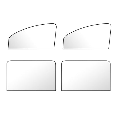 4PCS Car Window Shades with Magnets, Strong Blackout Front Rear Side Window Covers, Heat-insulating Sunproof Privacy Protective Curtain, Universal for Vehicles (Black)