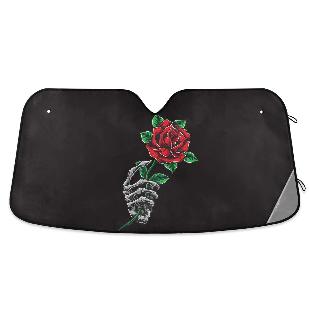 Elegant Pink Rose Gold Floral Car Windshield Sun Shade Block UV Rays Sun Visor Protector Accordion Folding Sunshade Keep Vehicle Cool&Damage Free,Easy to Use,Fits Windshields of Various Sizes