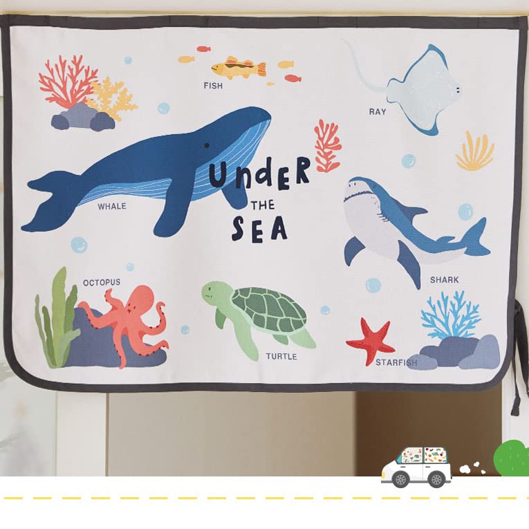 Magnetic Car Sun Shade Curtain for Side Window – Sun Blocker and UV Protector for Baby, Kids, and Pets – Universal Fit with Built-in Magnets for Steel-Framed Door (Be-Kids Alphabet)