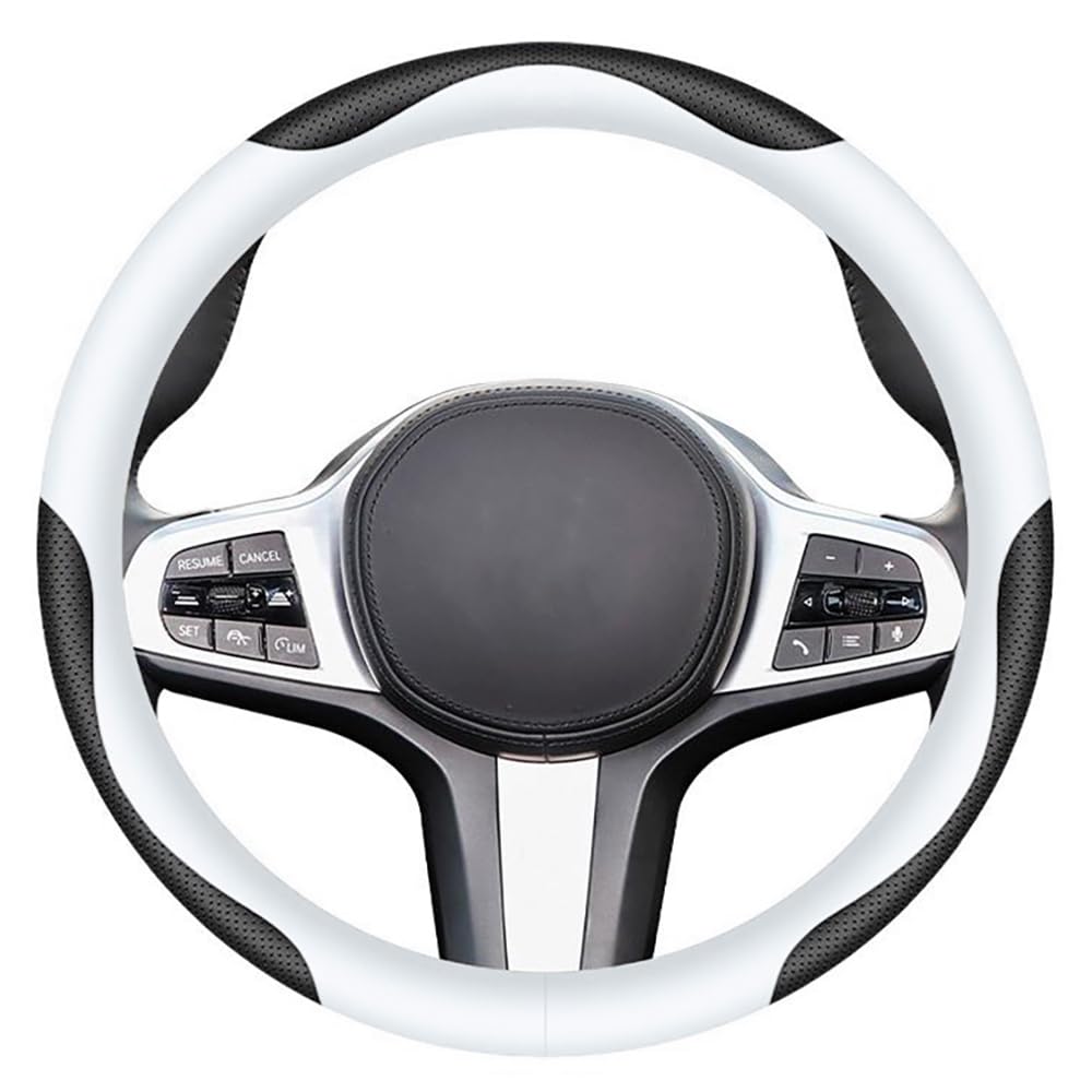 Carodi Leather car Steering Wheel Cover, Ultra-Thin, Comfortable, Non-Slip, Breathable, Universal 15 inches (Black)