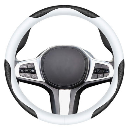 Carodi Leather car Steering Wheel Cover, Ultra-Thin, Comfortable, Non-Slip, Breathable, Universal 15 inches (Black)