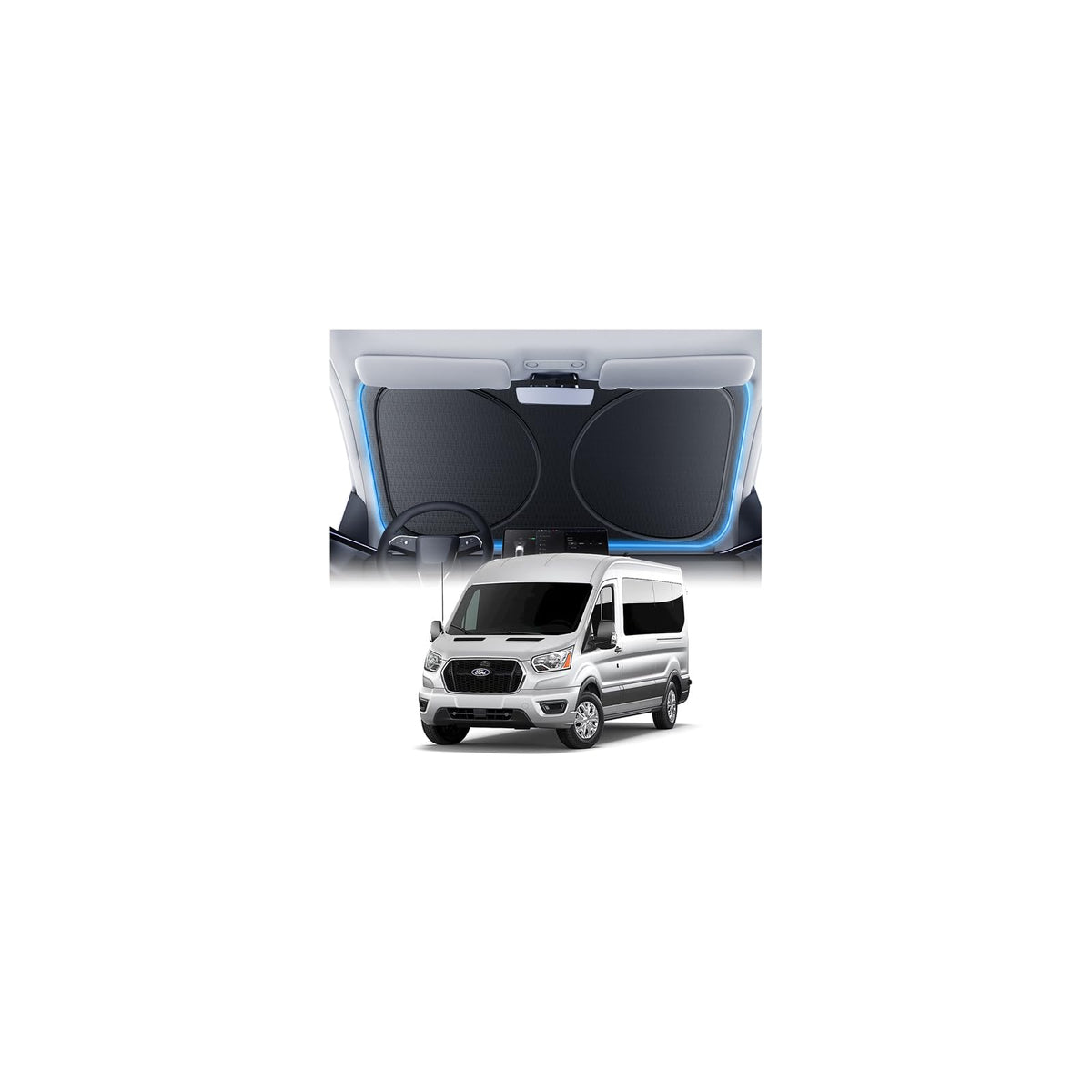 Windshield Sun Shade for Honda CR-V 2000-2026, 100% UV Block & Heat Insulation, Custom Fit Sunshade, Foldable Car Sunshade with Storage Bag, Summer Car Accessory