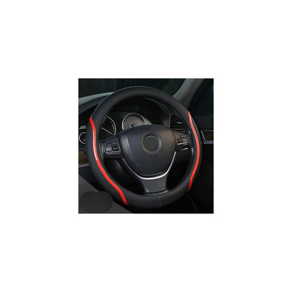 Steering Wheel Cover Blue and Black Leather Universal 14.5-15 inch