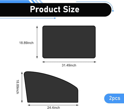 4PCS Car Window Shades with Magnets, Strong Blackout Front Rear Side Window Covers, Heat-insulating Sunproof Privacy Protective Curtain, Universal for Vehicles (Black)