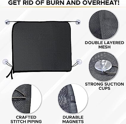 EcoNour Magnetic Car Sun Shade Side Window (2 Pack) | Rear Window Sun Shade