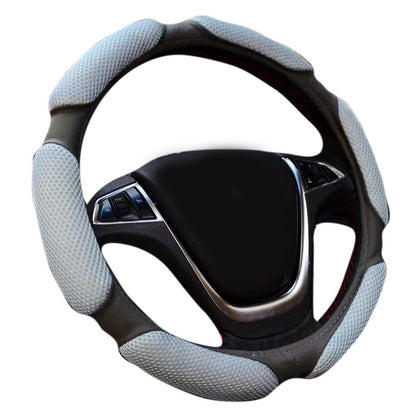 Steering Wheel Cover -Odorless, Cooler Hands in Summer, Warmer Hands in Winter (Black)