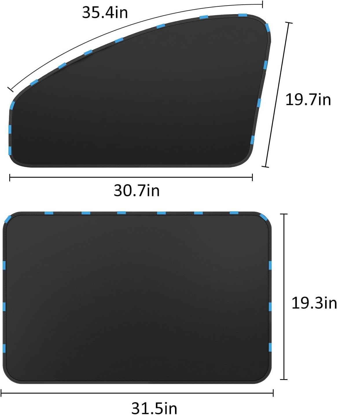 Magnetic Car Window Shades - 100% Block Light Car Curtains - 4Pcs