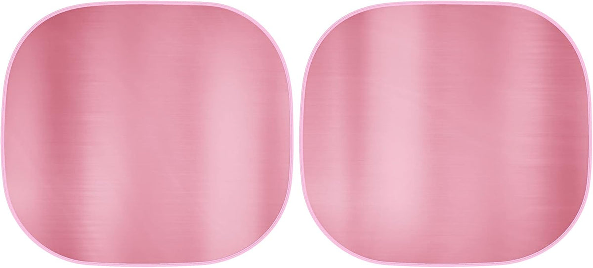 Carbella 2PC Metallic Pink Car Windshield Sun Shade - Car Accessories Sunshade for Windshield - Blocks UV Rays Sun Visor for Window Protector - Easy Setup Keeps Your Vehicle Cool - 31.75 x 28.76