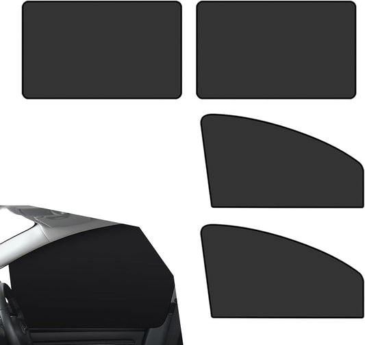 4 PCS Automobile Side Window Shades, Magnetic Privacy Car Window Shade, Provide Cool Experience for Napping, Changing Clothes, Universal for Most Cars Accessories (Black)