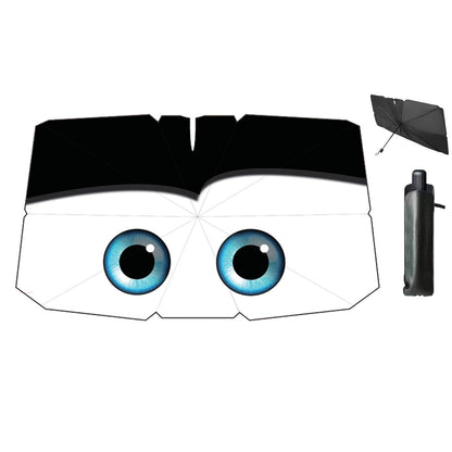 Windshield Sun Shade 2025 Car Accessories 100% Blackout Car Front Windsow Shades Umbrella Automotive Sun Visor Block Heat Insulation Protection (Black Eyes)