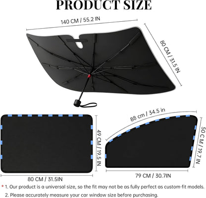 Car Window Shades & Windshield Sun Shade, Magnetic Car Sun Shade Set