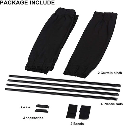 Ejoyous Car Side Window Sun Shade, 2 Pack Adjustable Sunshade Drape Visor Valance Curtain Shade to Keep The Vehicle Cool and Car Interior(Black)