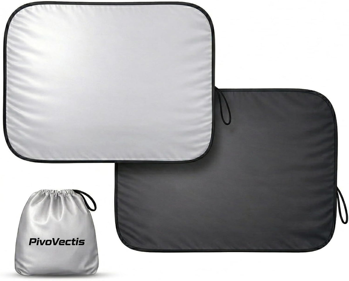 2 Piece Sun Shade for Car Windshield Foldable 280T Car Sunshade