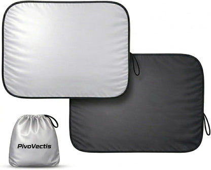 2 Piece Sun Shade for Car Windshield Foldable 280T Car Sunshade