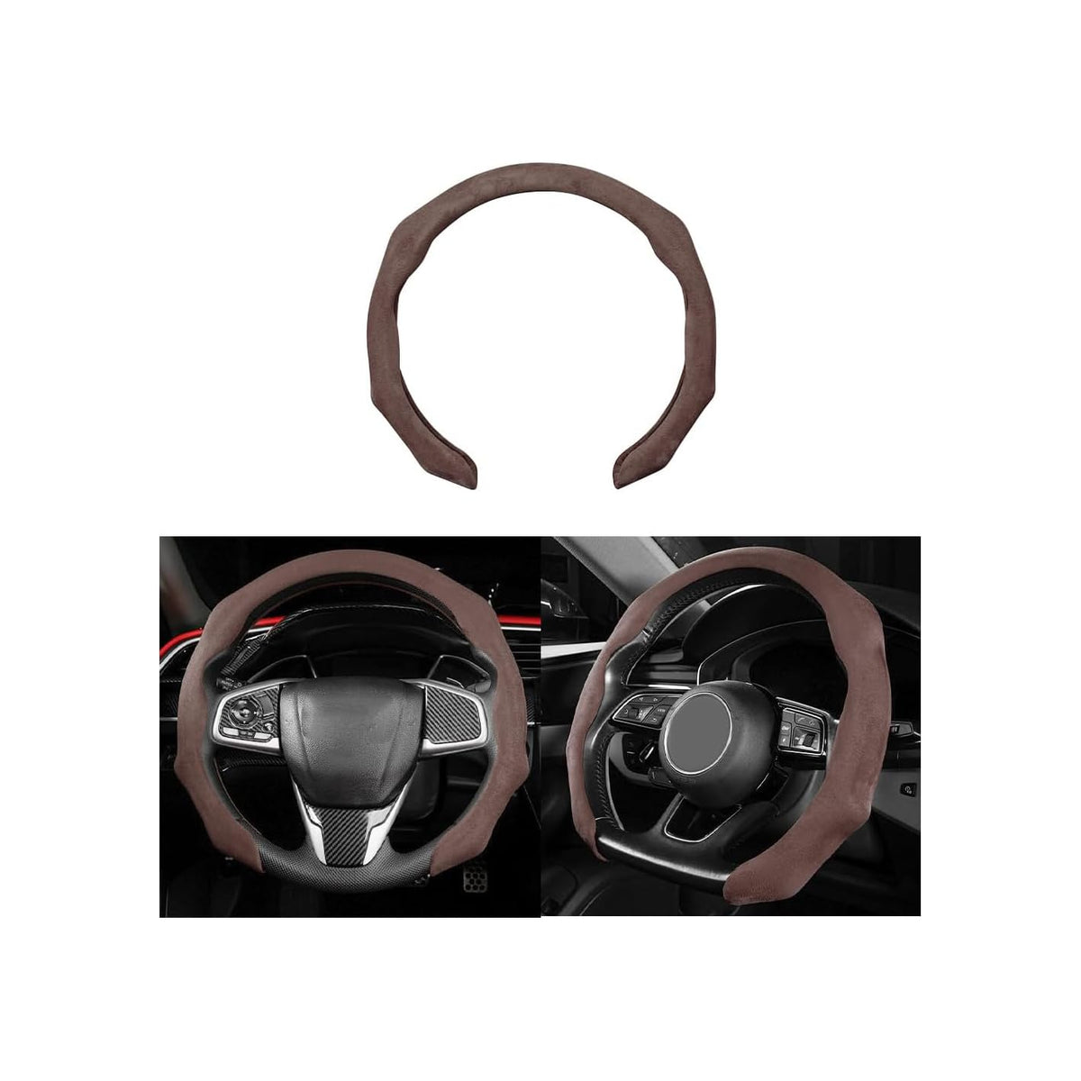 Mandark 15 Inch Car Steering Wheel Cover, Non-Slip, Black