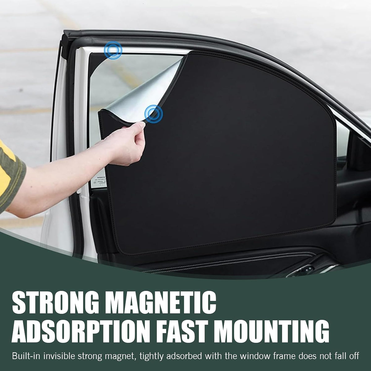 4 PCS Automobile Side Window Shades, Magnetic Privacy Car Window Shade, Provide Cool Experience for Napping, Changing Clothes, Universal for Most Cars Accessories (Black)