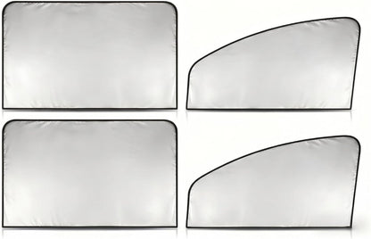 4 PCS Car Side Window Sun Shades, Heat Insulation & Sun Blocking Magnetic Shade for Baby, Full Blackout Privacy Protection Curtain for Front & Rear Windows, Universal for Most Cars (Silver)