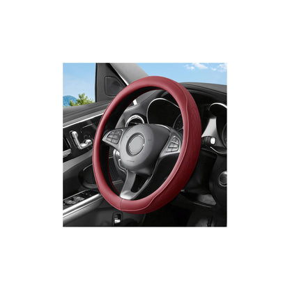 Zpana 14.5-15" Car Steering Wheel Cover, Breathable Soft Leather, White
