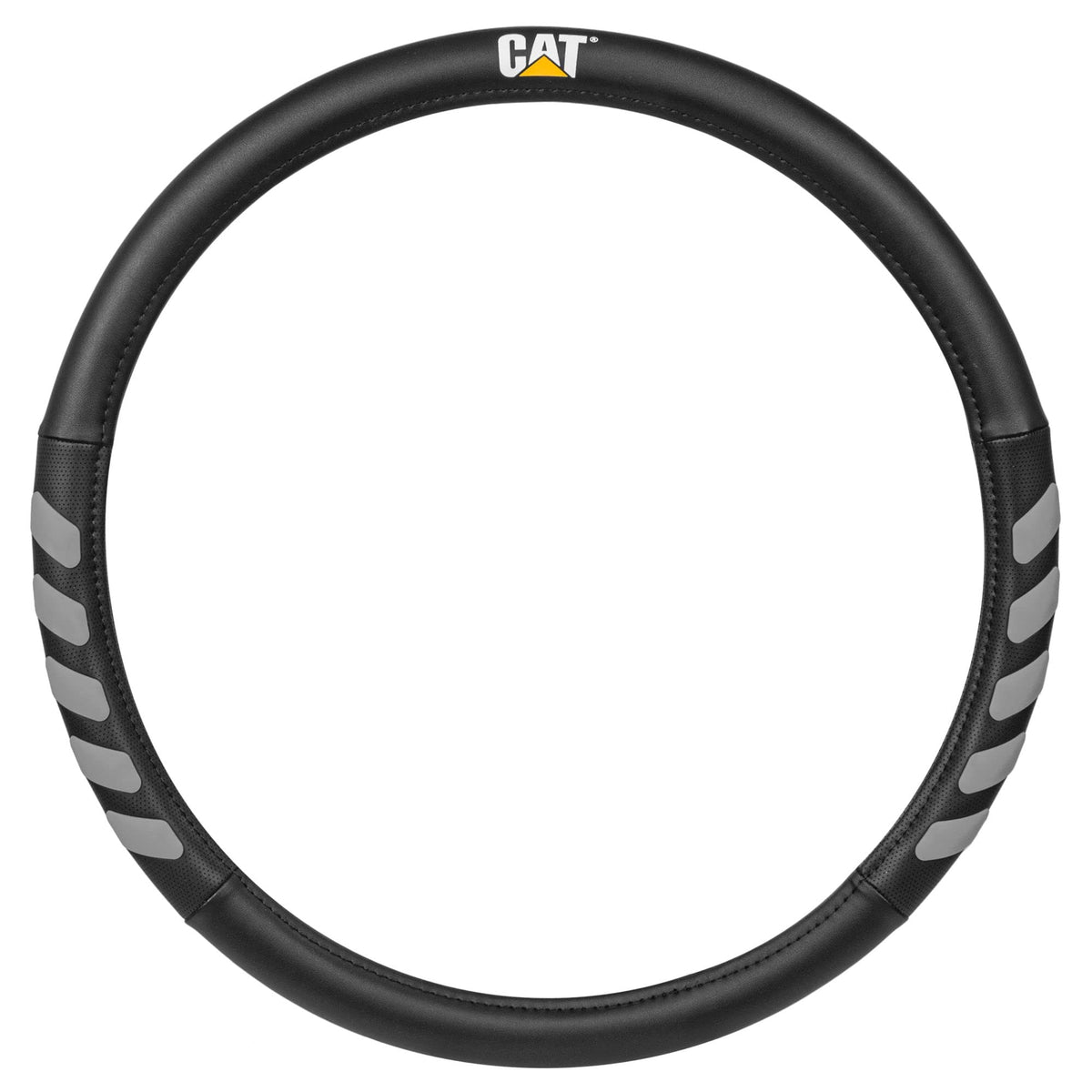 CAT® DuraGrip Car Steering Wheel Cover, Black Tire Tread Traction Design, Auto Steering Wheel Cover for Cars Trucks Vans SUVs, Improve Grip and Control, Durable Comfortable - Large 15"-16" Inches