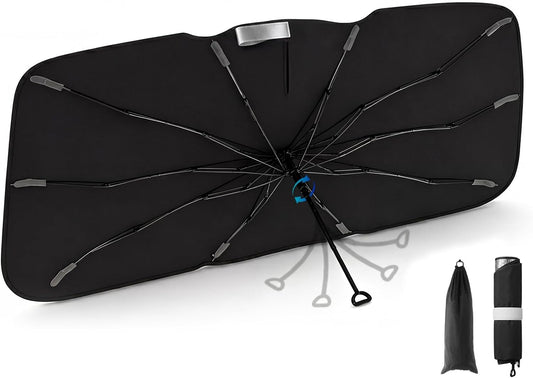 3W Windshield Sun Shade Umbrella, Medium 57.1" x 31.9", Graphene Coated