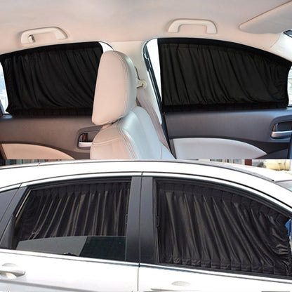 for car Magnetic Curtains 2 x 50s Car Sunshade,Sun Shade Window Curtain Adjustable Sunshade Drape Visor Valance Curtain(Black)