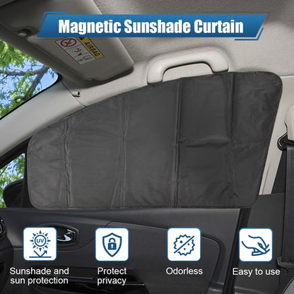 4PCS Magnetic Car Side Window Sun Shades, UV & Privacy Protection Curtains, Universal Window Covers for Sleeping, Breastfeeding, Camping, Travel, Changing Clothes (Black)