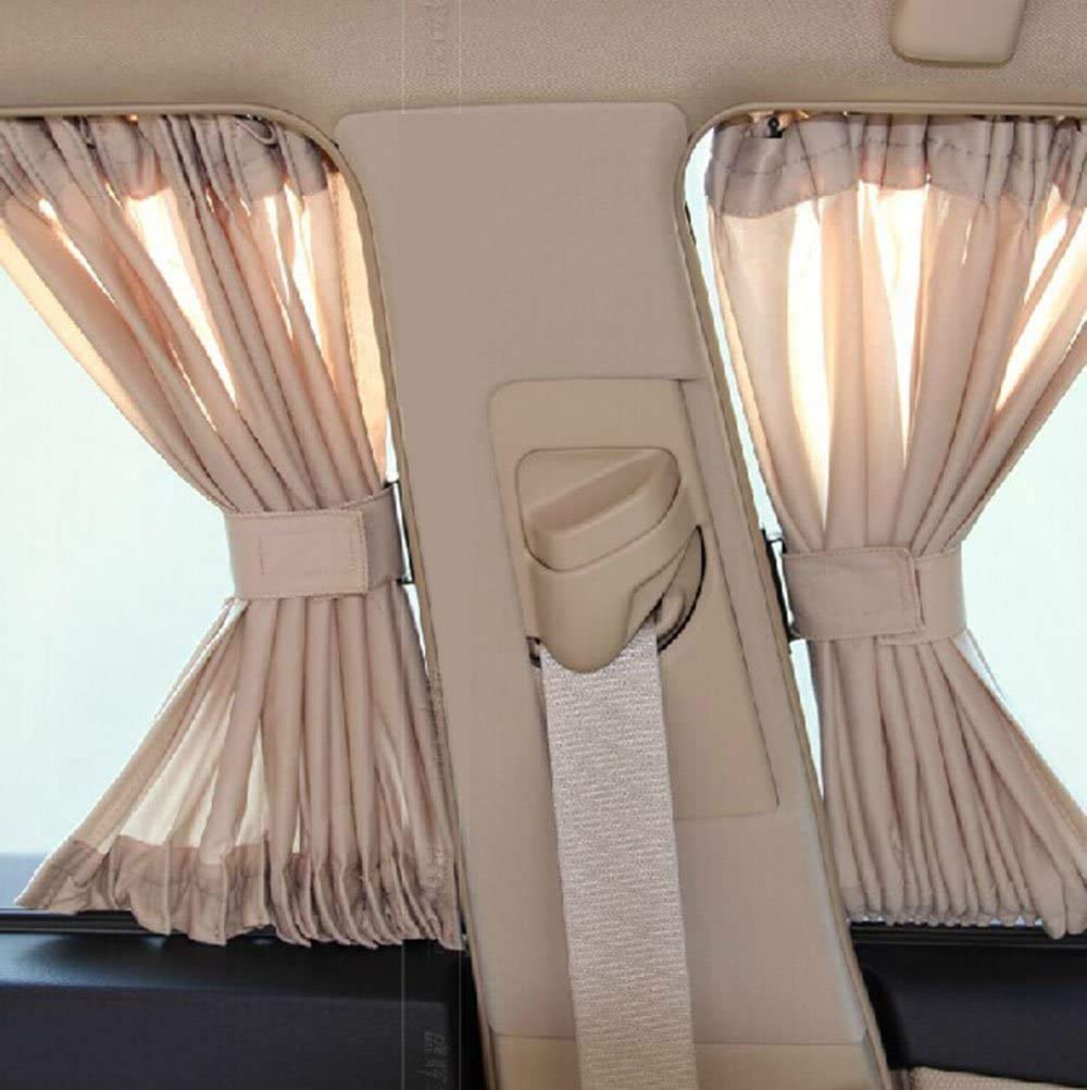 BININBOX 2X 70/50cm Auto Rear Valance UV Sunshade Drape Visor Car Side Window Curtain (Black, 50S(19.68''X15.35''))