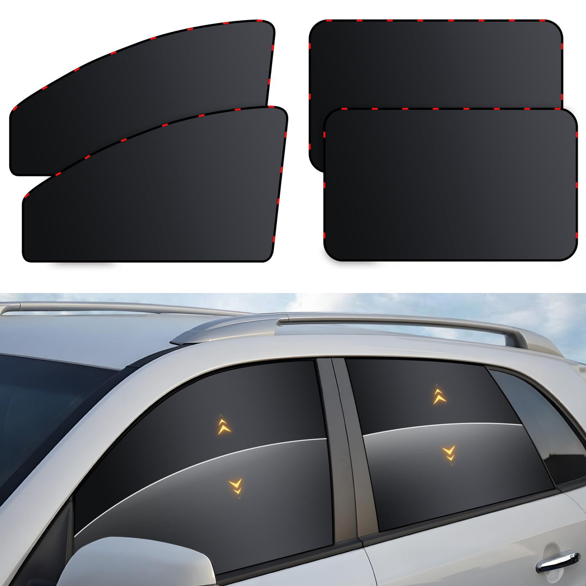 ZATOOTO Magnetic Car Window Shade for Side Window Car Privacy Curtains 4pcs