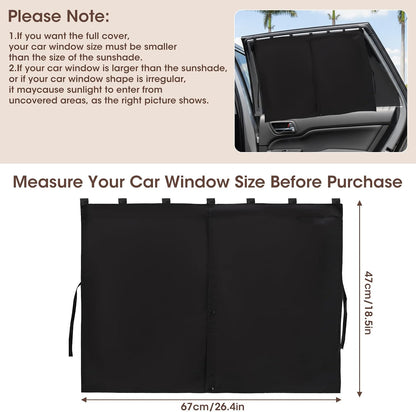 Vitog 2 PCS Car Window Shades, Magnetic(7 Magnets) Car Sun Shade for Baby