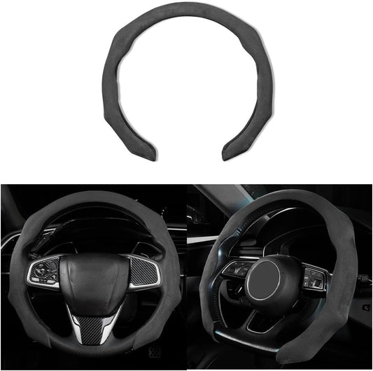 Mandark 15 Inch Car Steering Wheel Cover, Non-Slip, Black