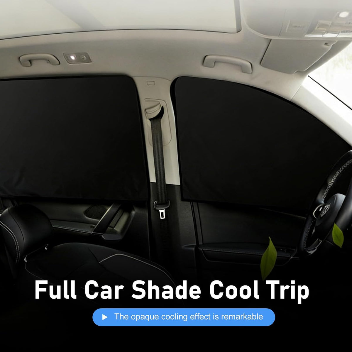4PCS Car Window Shades with Magnets, Strong Blackout Front Rear Side Window Covers, Heat-insulating Sunproof Privacy Protective Curtain, Universal for Vehicles (Black)